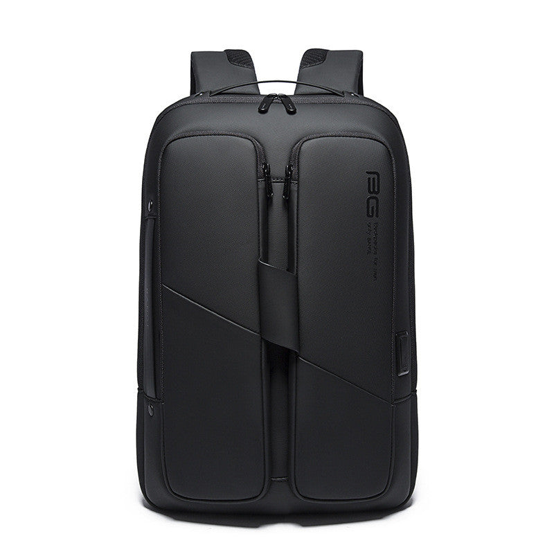 Men's Business Laptop Backpack - Anti-Theft Computer Bag - Black - front view