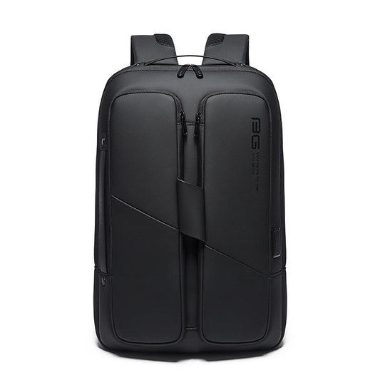 Men's Business Laptop Backpack - Anti-Theft Computer Bag - Black - front view