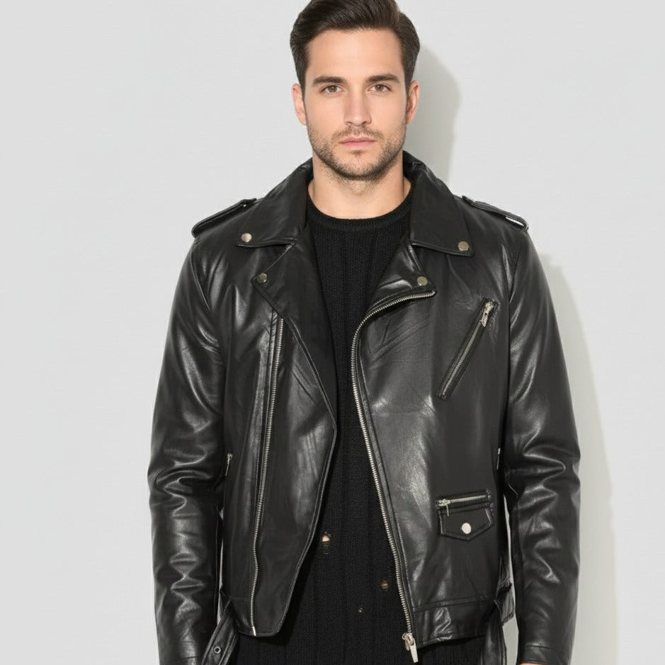Black furry biker