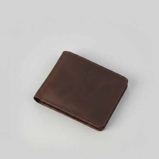 Center flap dark brown wallet 