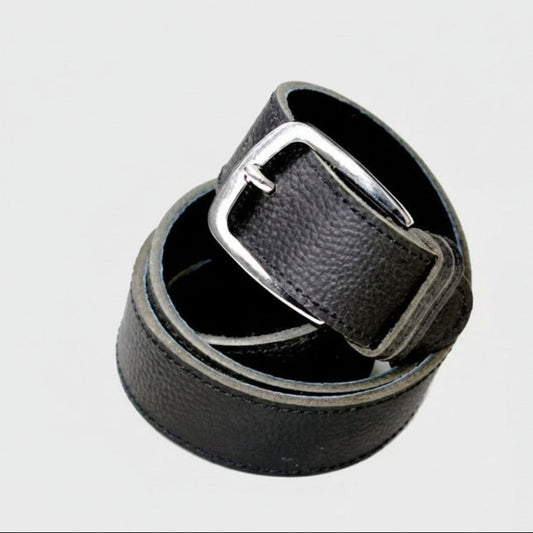 Black leather wallet belt set