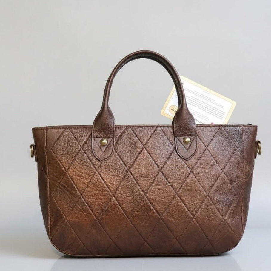 Terry brown leather handbag women