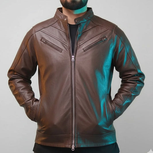 Eagle Terry Brown – Sheep Leather Jacket YKK ZIPPERS