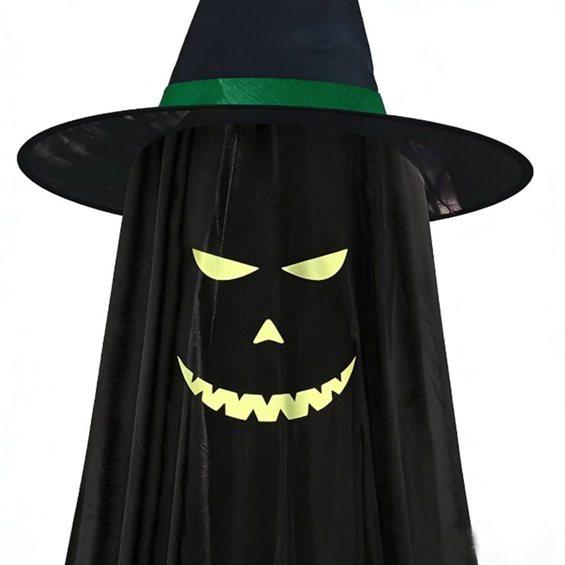Luminous Ghost Wizard Hat Door Hanging - Halloween Decor - side view