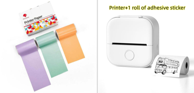 Mini Bluetooth Label & Photo Printer - Portable Thermal - side view