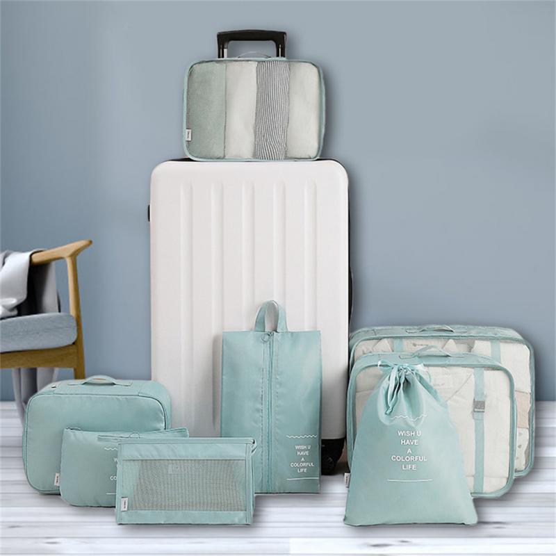 8-Piece Packing Cube Set - Travel Luggage Organizer - size chart