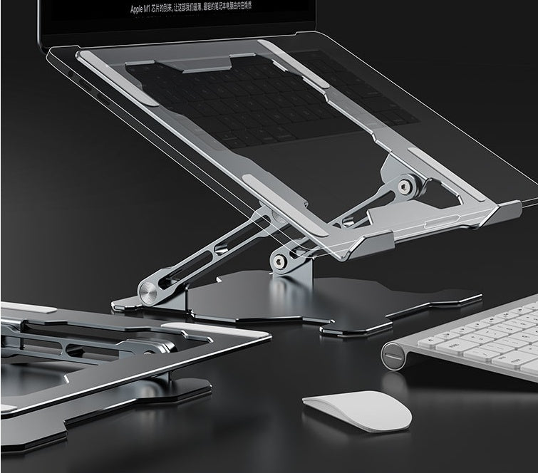 Adjustable Aluminum Laptop Stand - Ergonomic Riser, Multi-Angle - in use