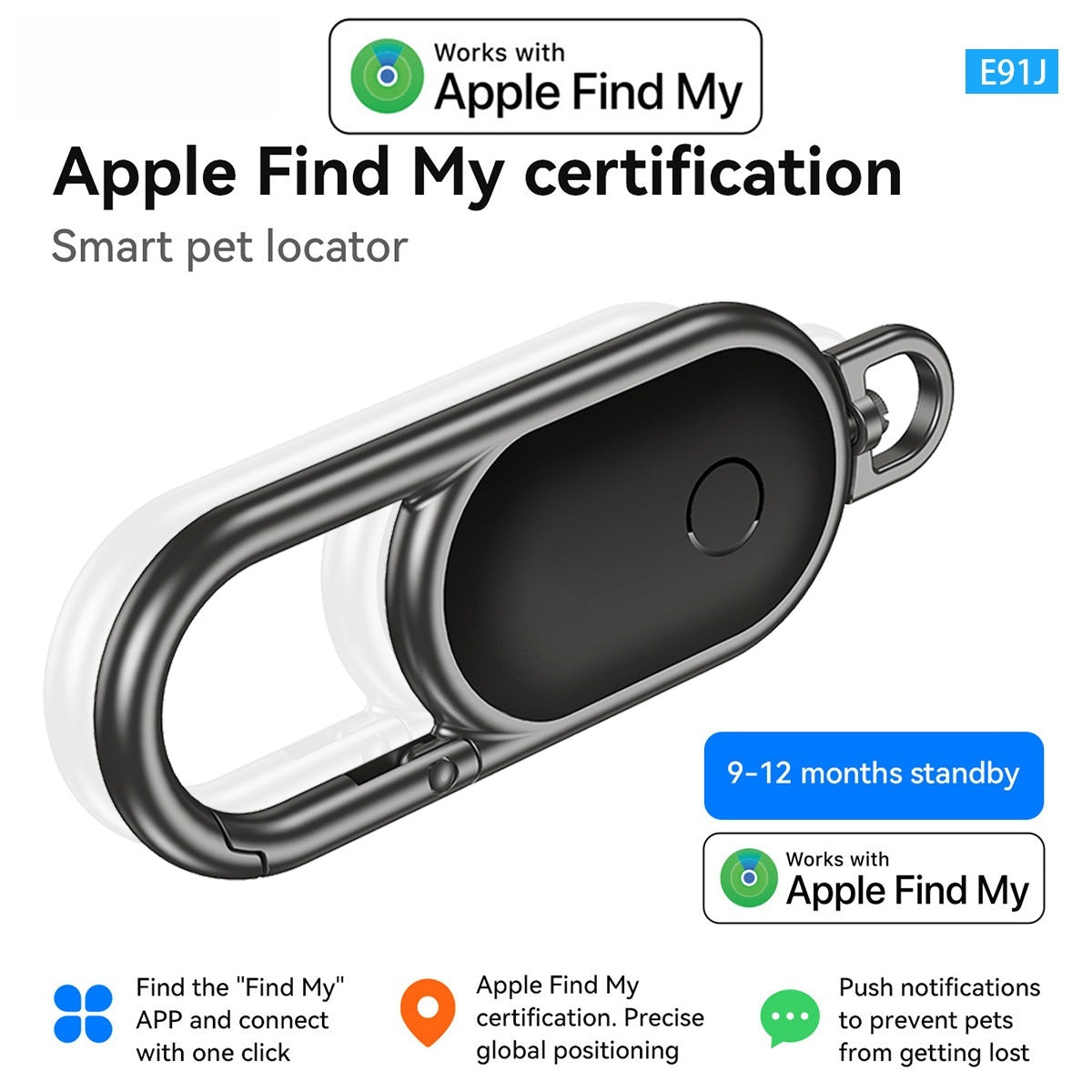Pet Keychain Tracker - Compact Location Tag for Collars & Bags - size chart