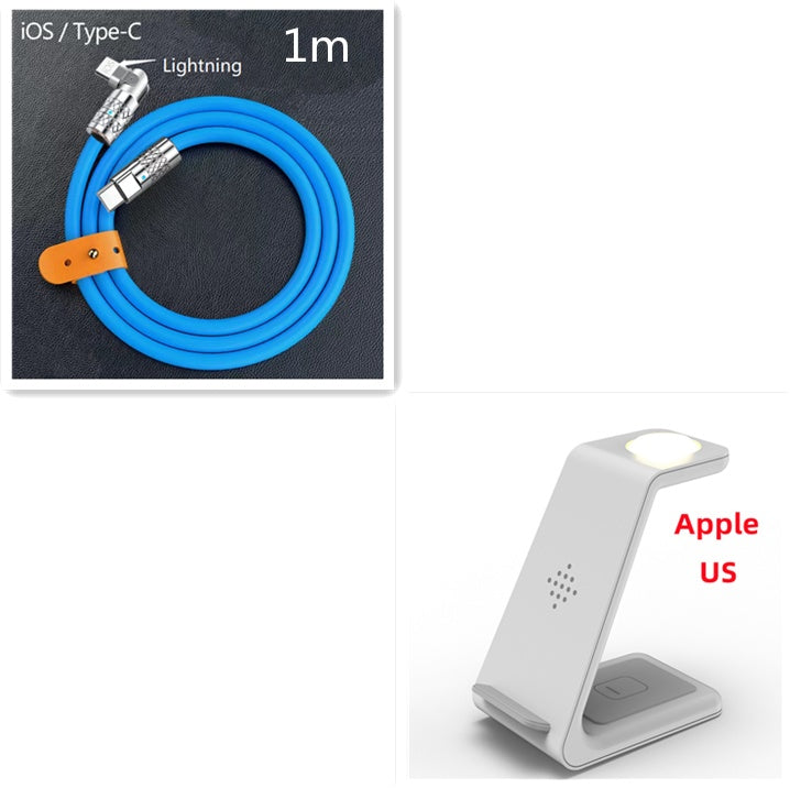 3-in-1 Wireless Charging Station - Phone, Watch & Earbuds Dock - back view
