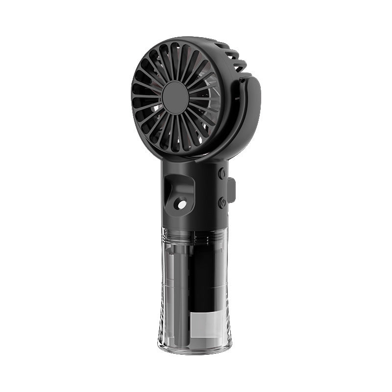 Handheld Mist Spray Fan - 4-Speed USB Cooling Fan - in use