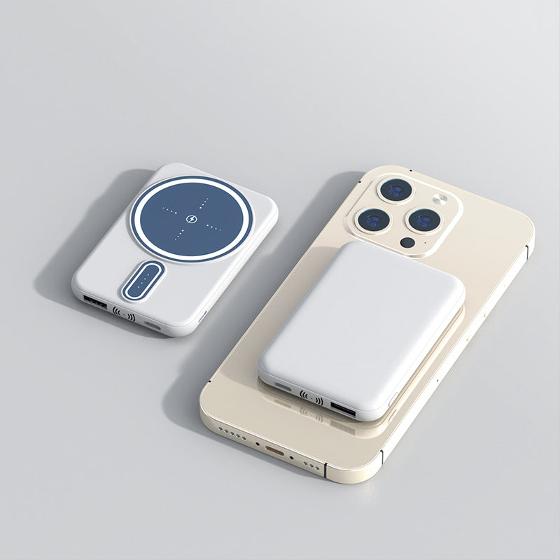 Magnetic Suction Wireless Power Bank - Snap-On Portable Charger - close-up detail