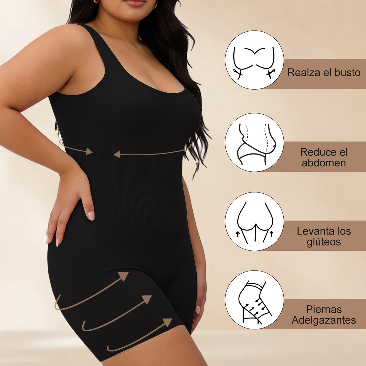 Women's Shaping Bodysuit - Waist Cincher Shapewear - side view