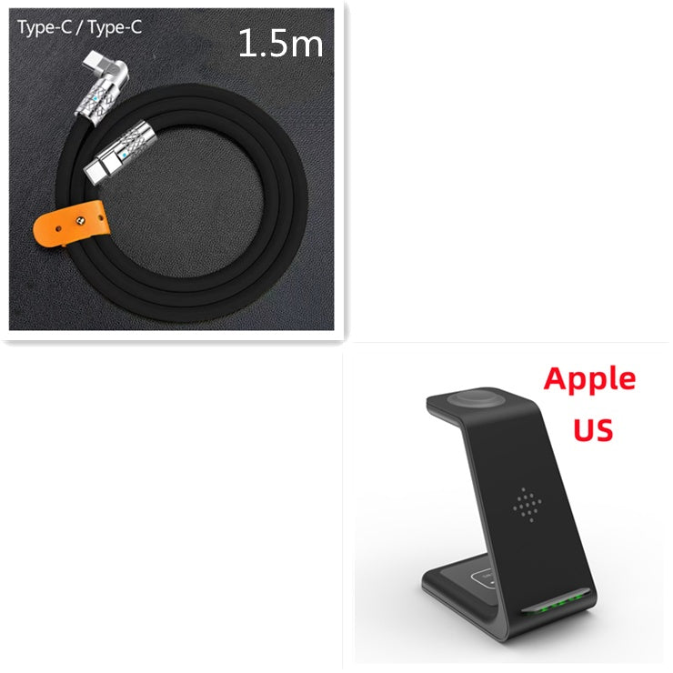 3-in-1 Wireless Charging Station - Phone, Watch & Earbuds Dock - size chart