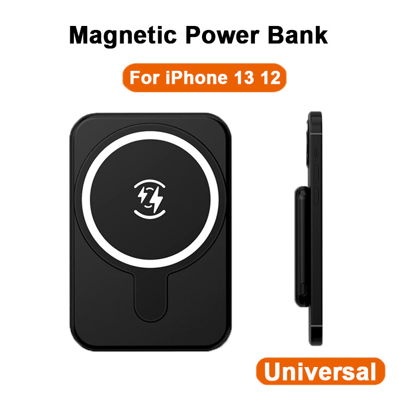 Mini Magnetic Wireless Power Bank 5000mAh - Snap & Charge - side view