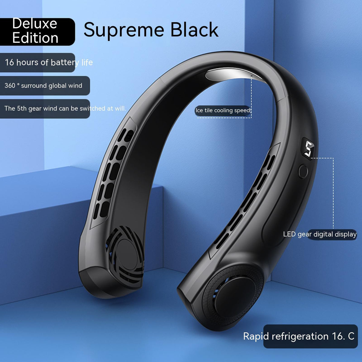 Hands-Free Neck Fan - Portable Personal Cooling Device - front view