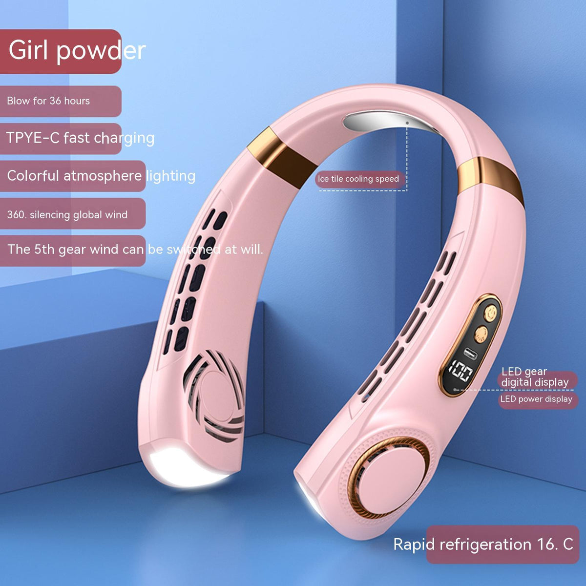 Hands-Free Neck Fan - Portable Personal Cooling Device - packaging
