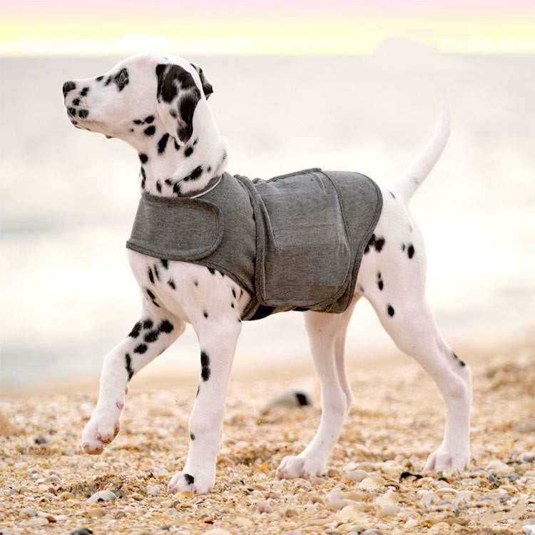 Dog Anxiety Warm Vest - Calming Compression Jacket - Heather Gray - front view
