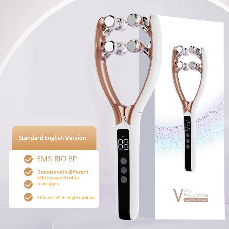 EMS Facial Roller Massager - Microcurrent Skin Toning Tool - feature close-up