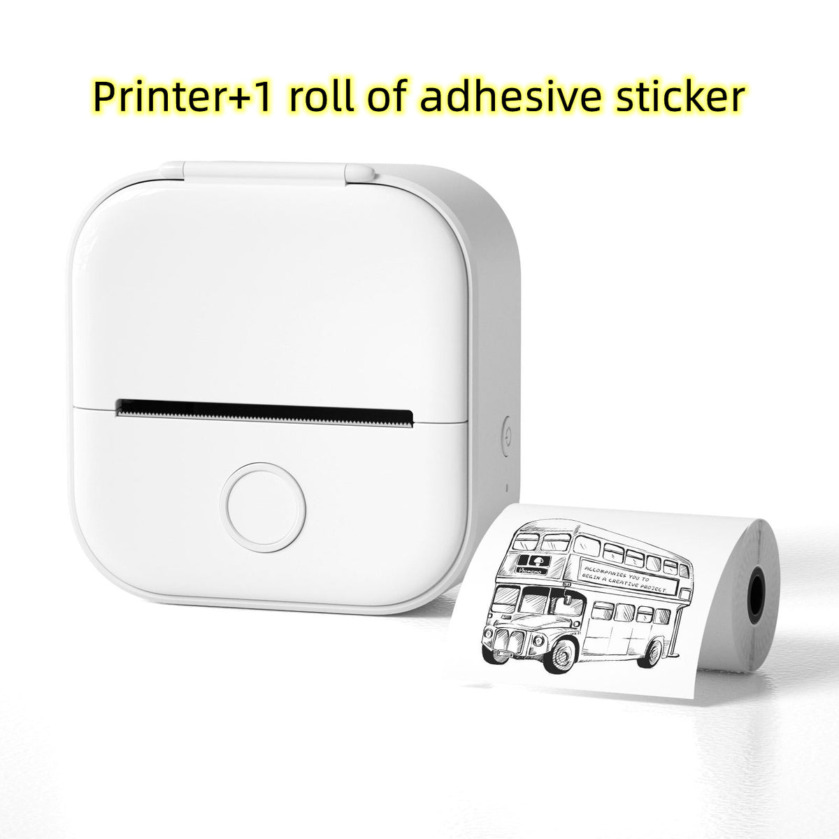Mini Bluetooth Label & Photo Printer - Portable Thermal - side view