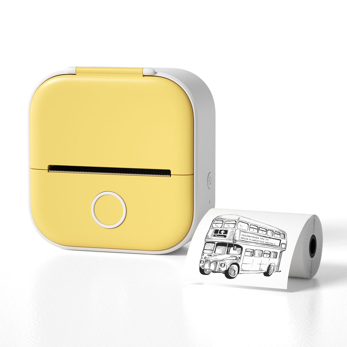 Mini Bluetooth Label & Photo Printer - Portable Thermal - back view
