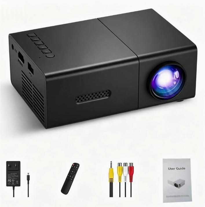 Mini HD 1080P Projector - Compact Home & Office Projector - side view
