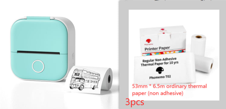 Mini Bluetooth Label & Photo Printer - Portable Thermal - side view