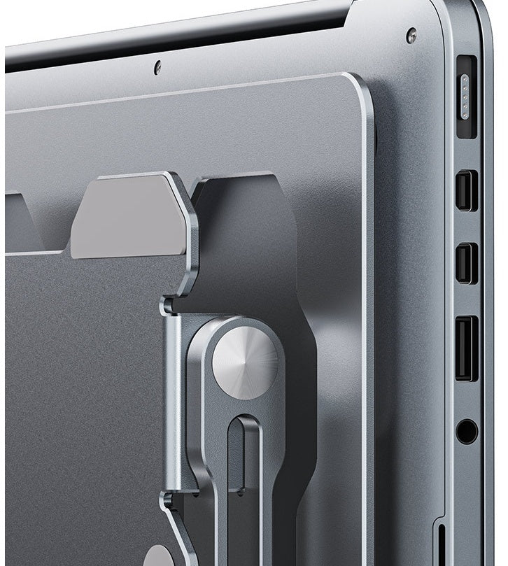 Adjustable Aluminum Laptop Stand - Ergonomic Riser, Multi-Angle - side view