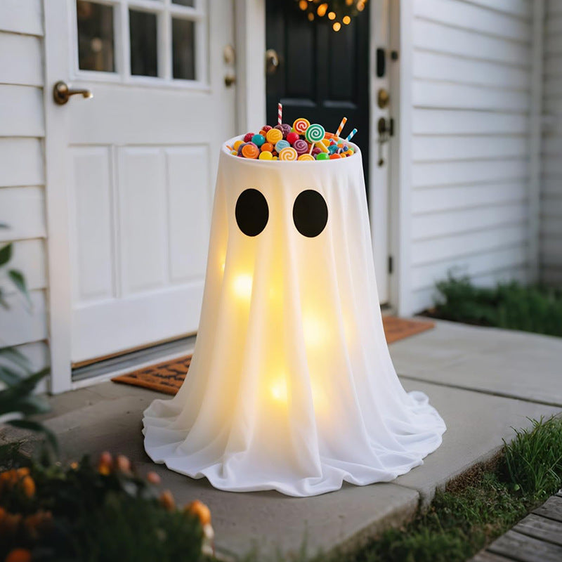 Ghost Candy Dish & Bowl - Halloween Yard Decoration - close-up detail