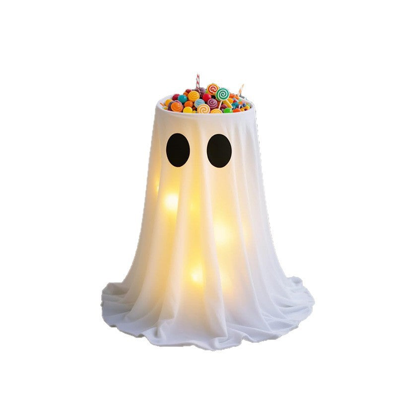 Ghost Candy Dish & Bowl - Halloween Yard Decoration - in use