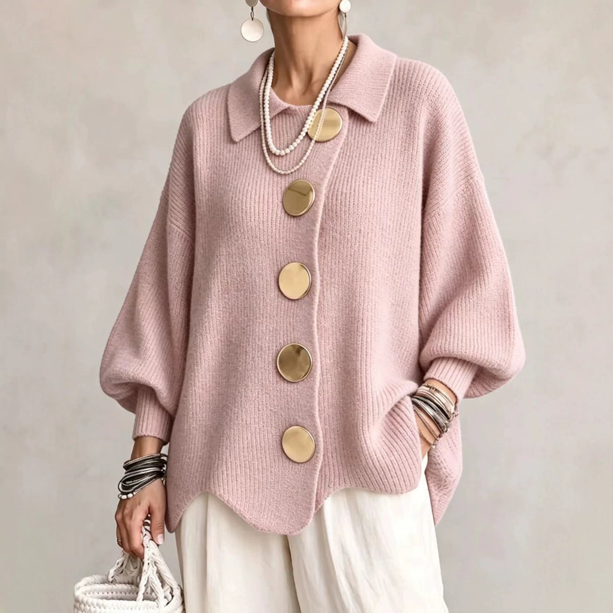 Button-Down Lapel Cardigan - Women's Fall Winter Sweater - packaging