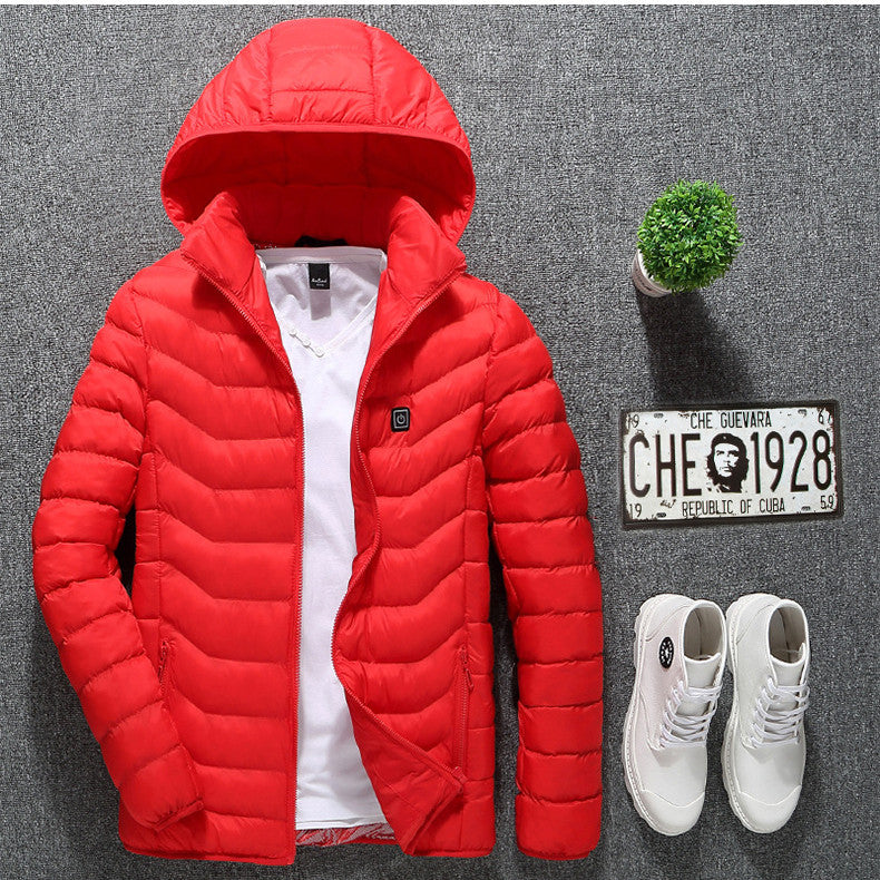 USB Heated Jacket for Men - Electric Thermal Coat - feature close-up